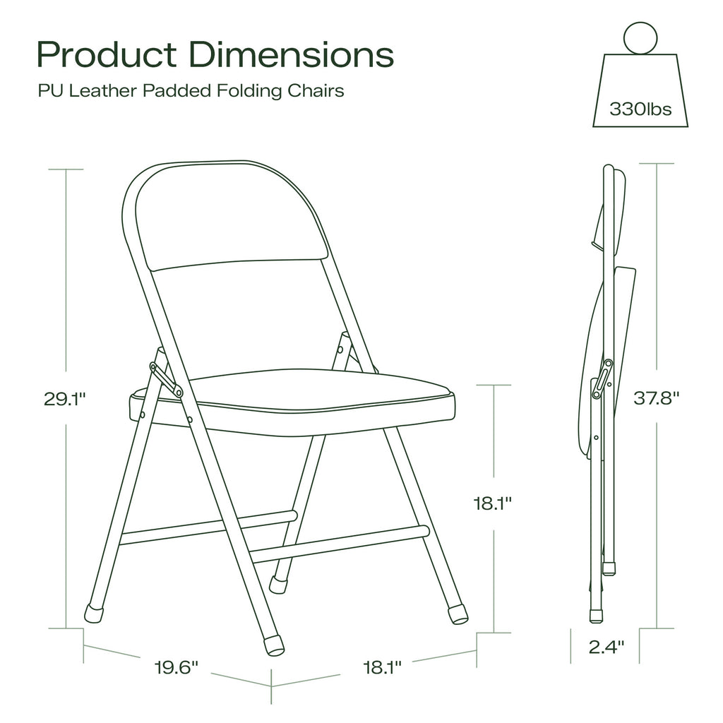 PU Leather Padded Folding Chair