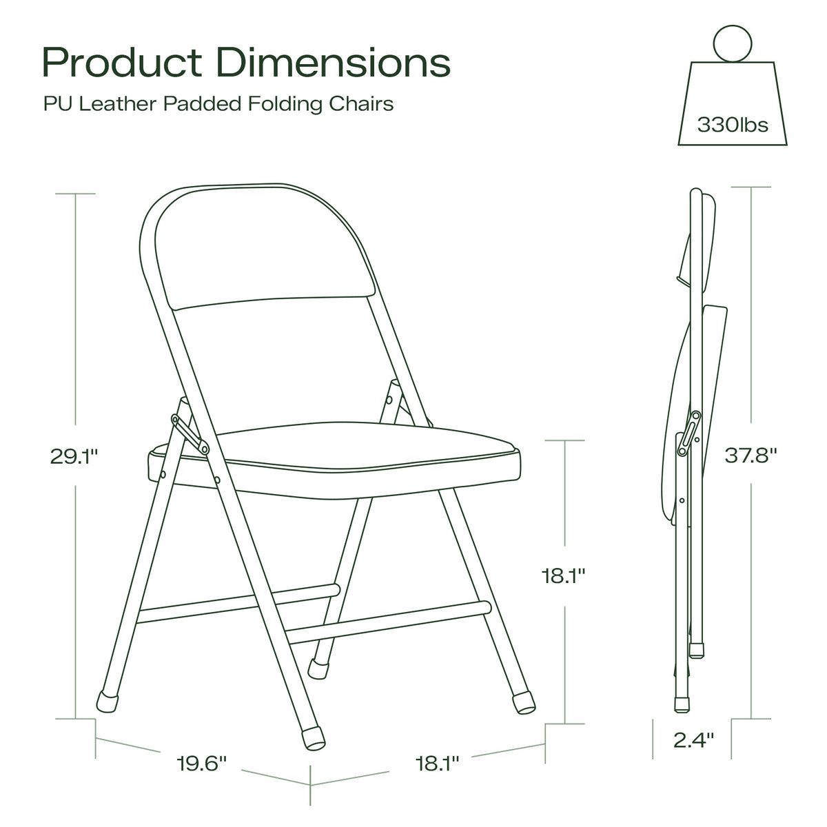 PU Leather Padded Folding Chair