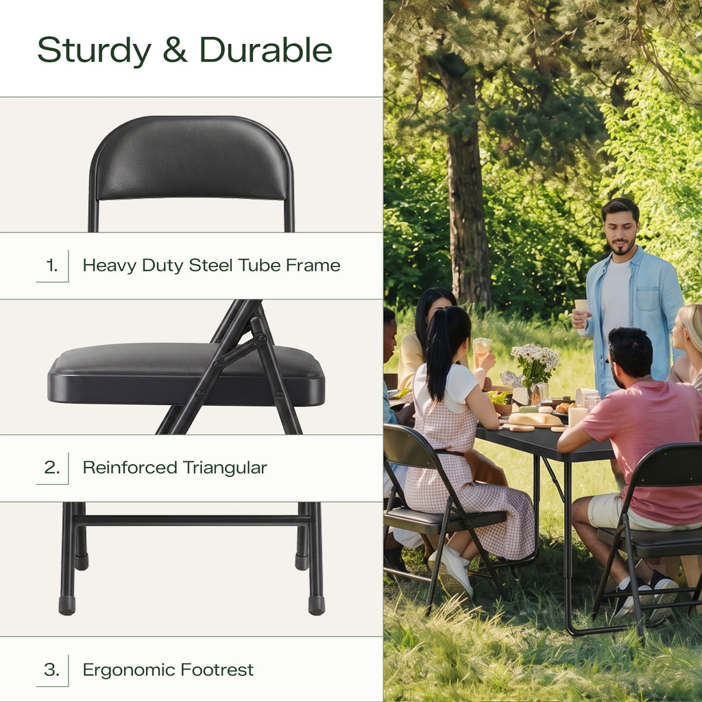 PU Leather Padded Folding Chair