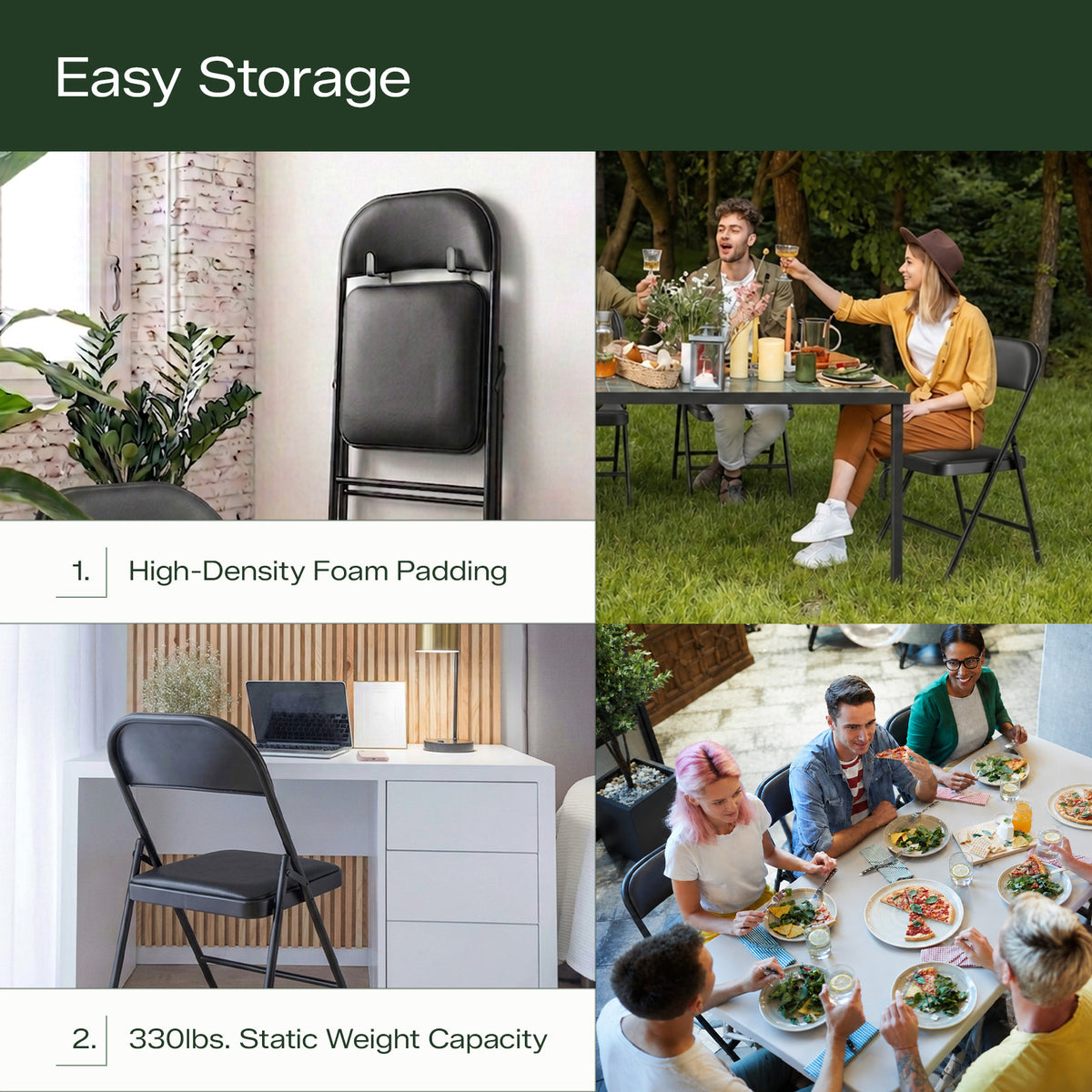 PU Leather Padded Folding Chair