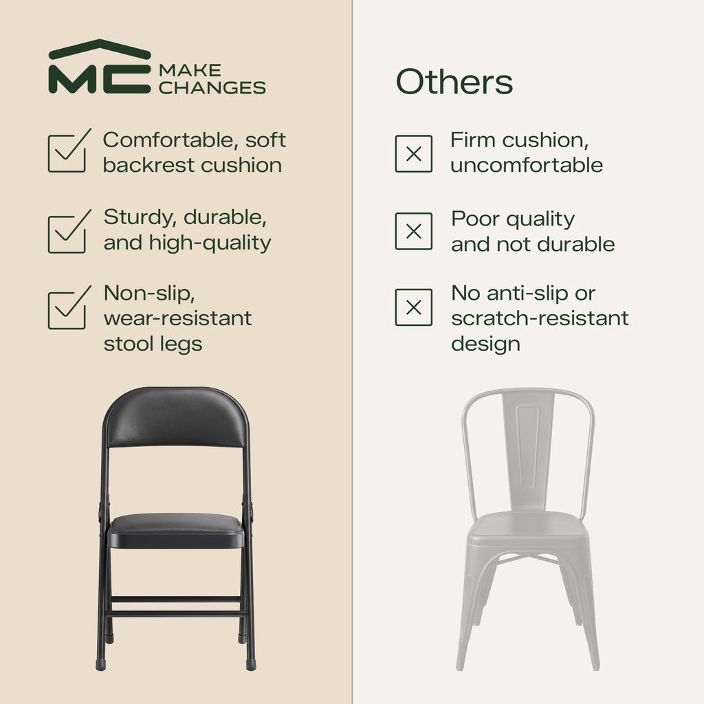 PU Leather Padded Folding Chair