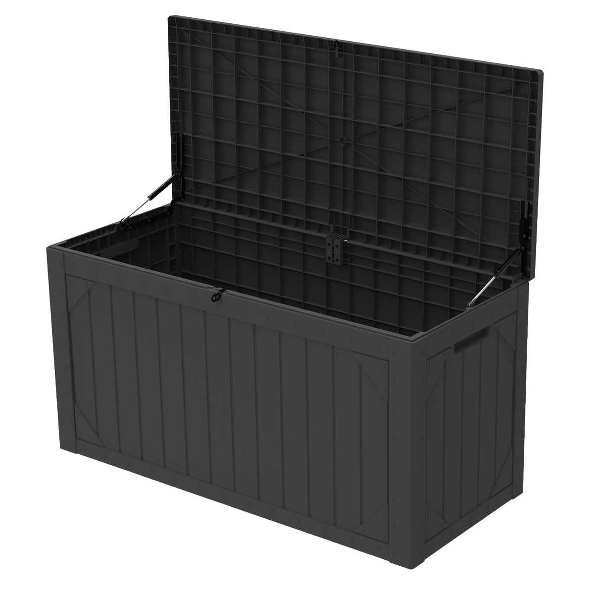 100 Gallon Large Deck Boxes Outdoor Waterproof, Lockable Patio Storage Box for Furniture,Pool Float, Garden Tools, Waterproof Outdoor Storage Cabinet, UV Resistant, Black