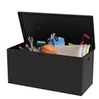 260 Gallon Outdoor Storage Box, Large Resin Deck Boxes Outdoor Waterproof, Deck Storage Box for Patio Furniture Outdoor Cushions, Throw Pillows, Garden Tools and Pool Floats, Black
