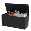 260 Gallon Outdoor Storage Box, Large Resin Deck Boxes Outdoor Waterproof, Deck Storage Box for Patio Furniture Outdoor Cushions, Throw Pillows, Garden Tools and Pool Floats, Black