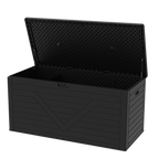 260 Gallon Outdoor Storage Box, Large Resin Deck Boxes Outdoor Waterproof, Deck Storage Box for Patio Furniture Outdoor Cushions, Throw Pillows, Garden Tools and Pool Floats, Black