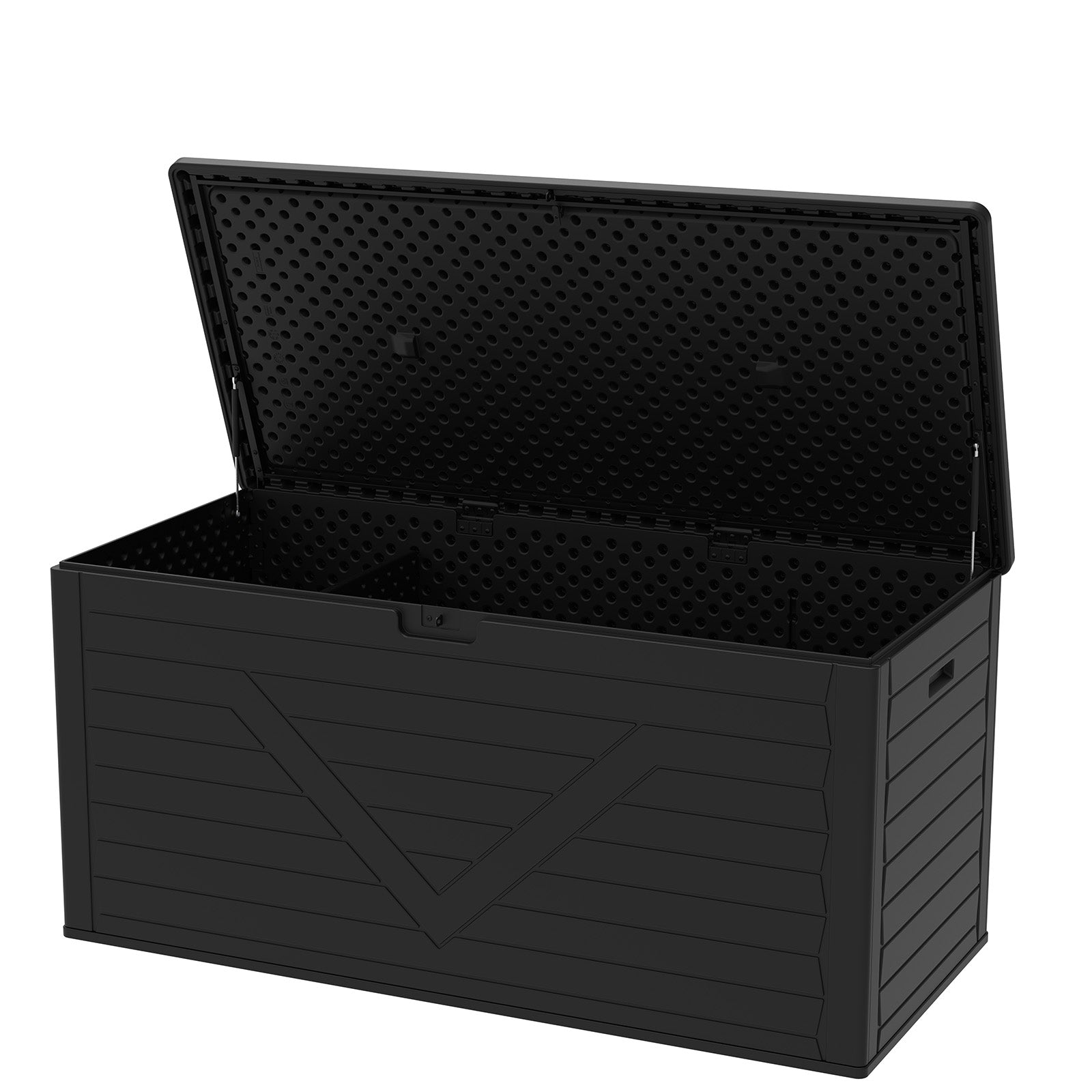 260 Gallon Outdoor Storage Box, Large Resin Deck Boxes Outdoor Waterproof, Deck Storage Box for Patio Furniture Outdoor Cushions, Throw Pillows, Garden Tools and Pool Floats, Black