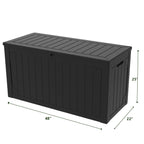 100 Gallon Large Deck Boxes Outdoor Waterproof, Lockable Patio Storage Box for Furniture,Pool Float, Garden Tools, Waterproof Outdoor Storage Cabinet, UV Resistant, Black