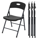 Folding Chair 4 Pack, Outdoor Plastic Sturdy Metal Folding Chairs for Outside Indoor, Portable 350 lbs Capacity Heavy Duty Foldable Commercial Seating for Picnic, Party, Patio, Office