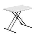 Folding Table 30 Inch - Small Desk Adjustable Height TV Tray for Laptop, Couch, Camping - Heavy Duty Utility Foldable Table for Small Spaces, No Assembly Required, White Granite