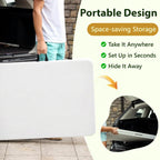 MAKE CHANGES Folding Table 6ft - Heavy Duty Plastic Table with Handle, Foldable & Portable, Fold-in-Half Utility Tables for Outdoor, Dining, Wedding, Events, Indoor, Picnic, Camping, Party (White)